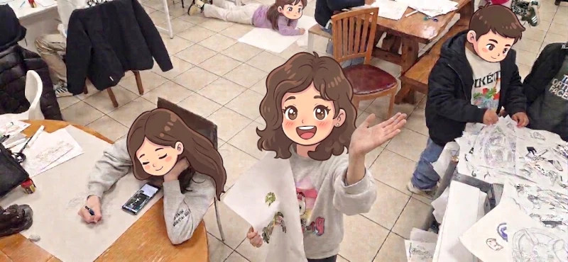 Attività di disegno in laboratorio