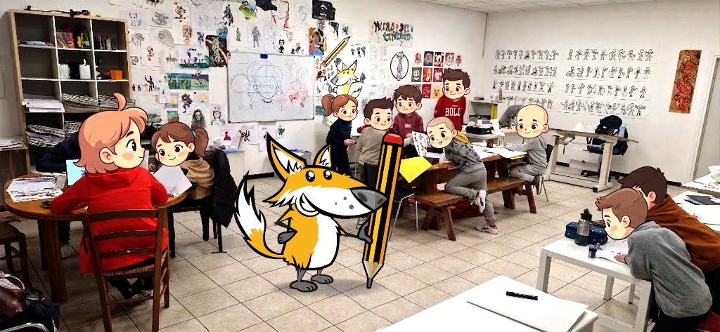 Gli allievi al corso di disegno di CartoonLab